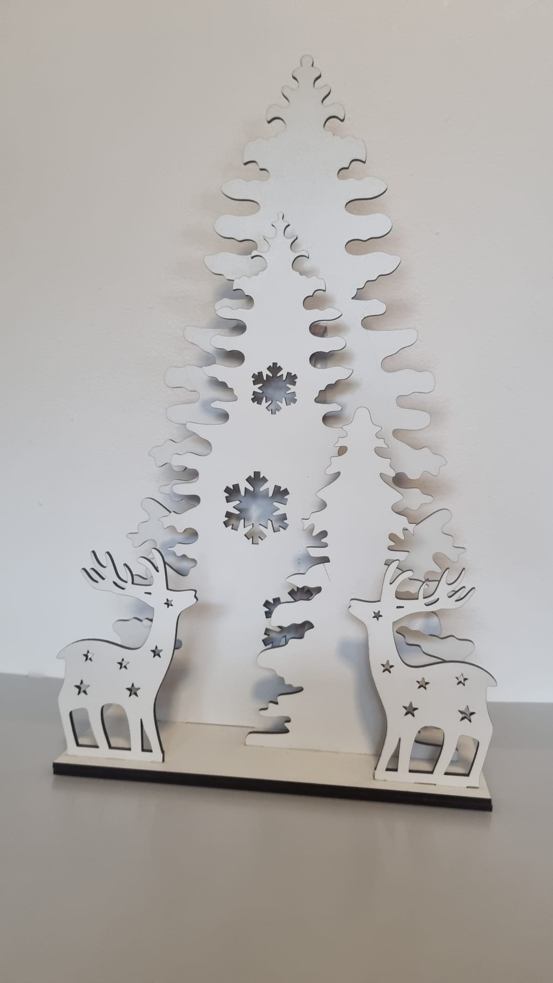 Wooden Christmas Decoration – Tree & Reindeer Large size