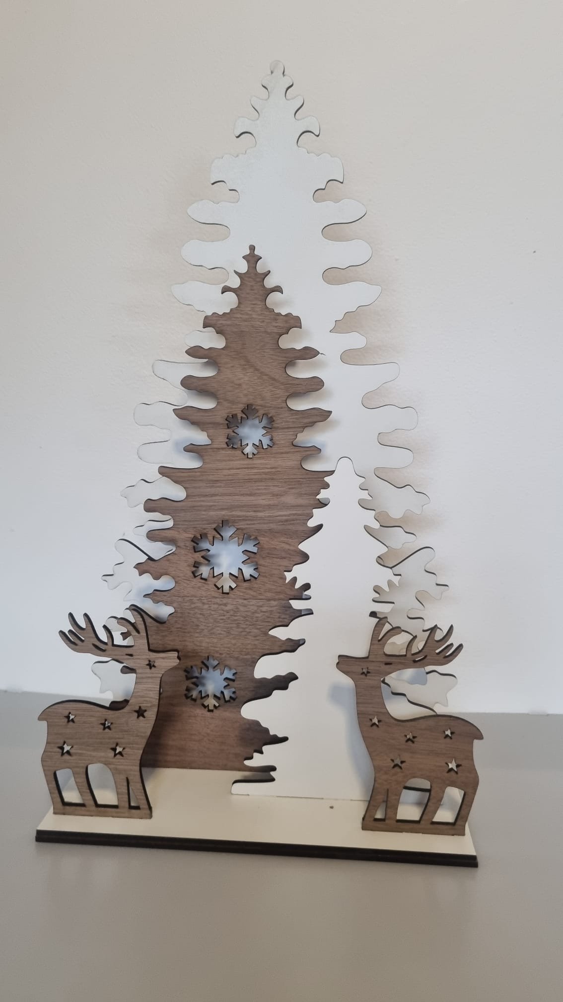 Wooden Christmas Decoration – Tree & Reindeer Large size
